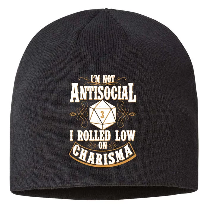 Vintage I'm Not Antisocial I Rolled Low On Charisma 8 1/2in Sustainable Knit Beanie