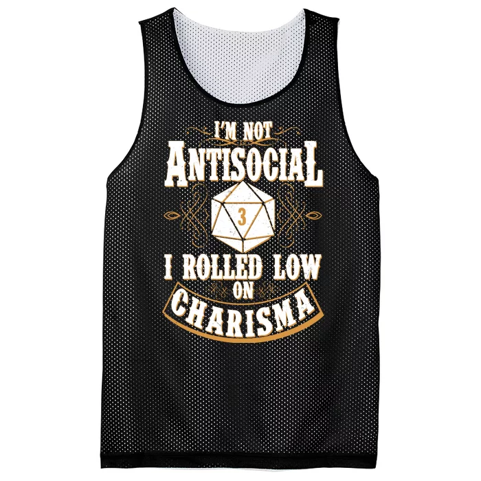 Vintage I'm Not Antisocial I Rolled Low On Charisma Mesh Reversible Basketball Jersey Tank