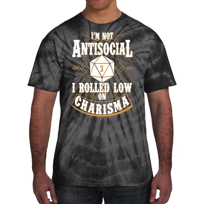 Vintage I'm Not Antisocial I Rolled Low On Charisma Tie-Dye T-Shirt