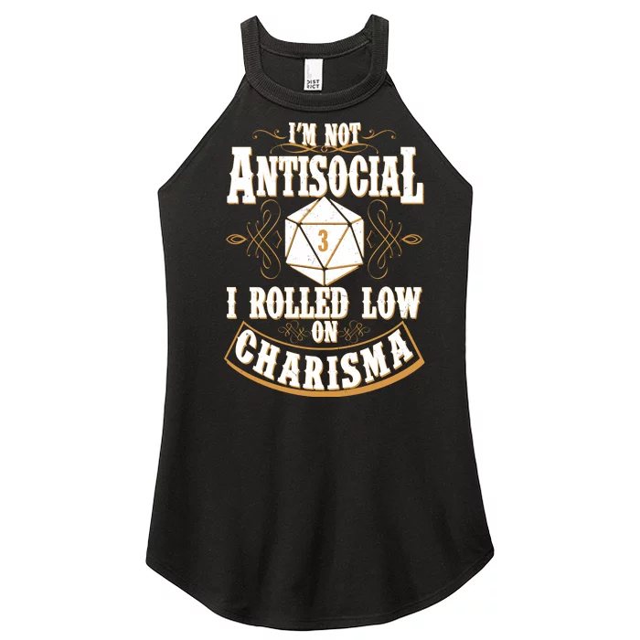 Vintage I'm Not Antisocial I Rolled Low On Charisma Women’s Perfect Tri Rocker Tank