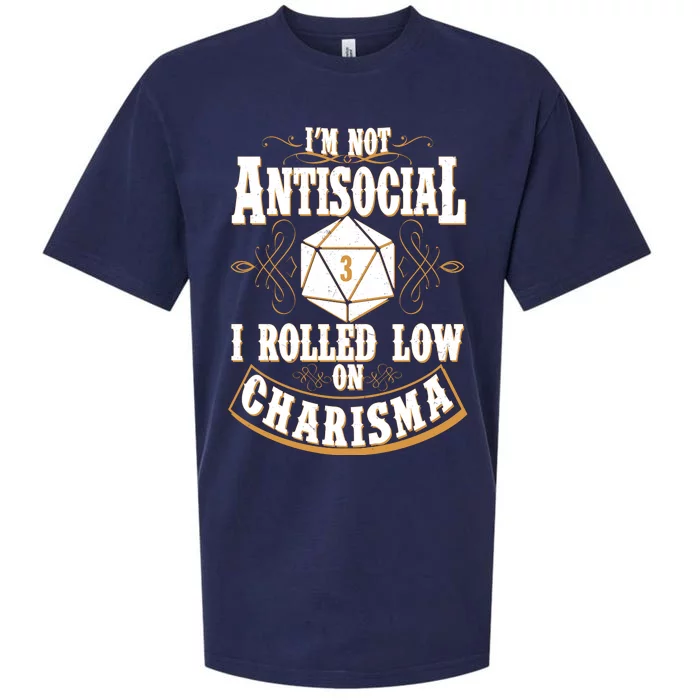 Vintage I'm Not Antisocial I Rolled Low On Charisma Sueded Cloud Jersey T-Shirt