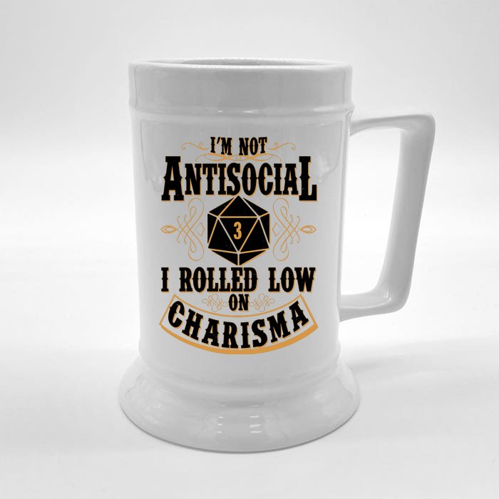 Vintage I'm Not Antisocial I Rolled Low On Charisma Front & Back Beer Stein