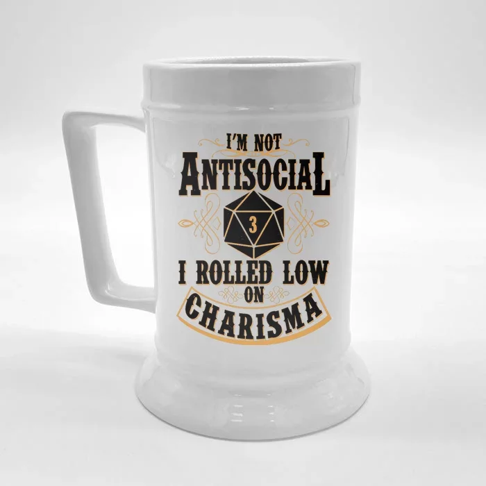 Vintage I'm Not Antisocial I Rolled Low On Charisma Front & Back Beer Stein