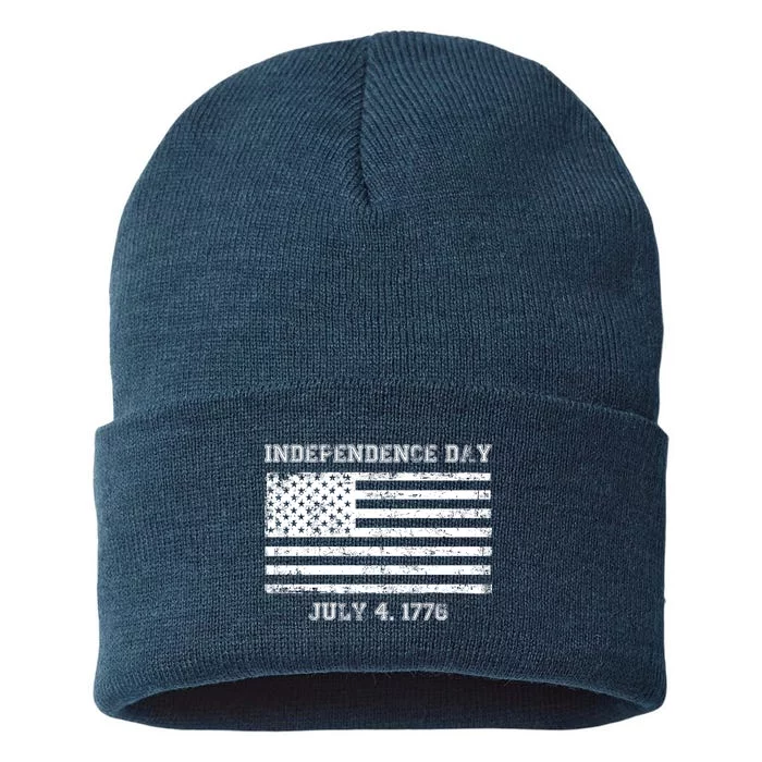 Vintage Independence Day 1776 Sustainable Knit Beanie