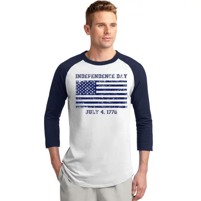 Vintage Independence Day 1776 Baseball Sleeve Shirt