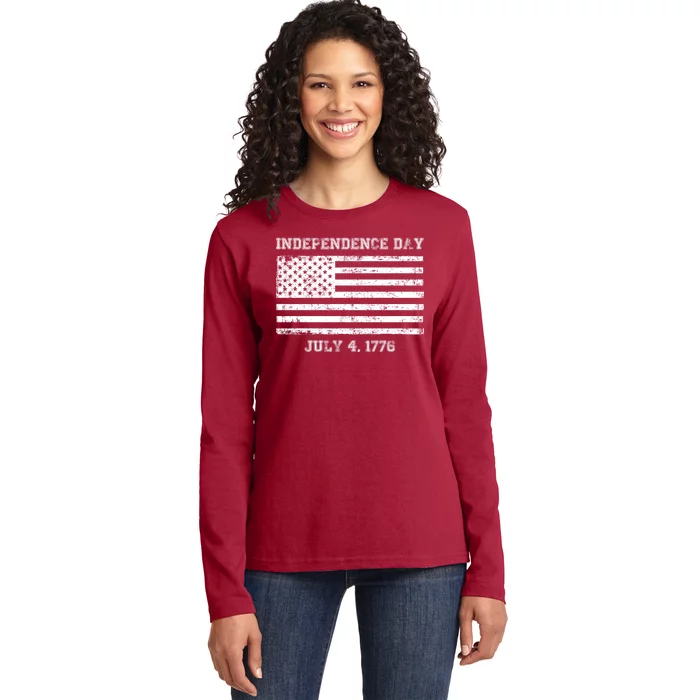 Vintage Independence Day 1776 Ladies Long Sleeve Shirt