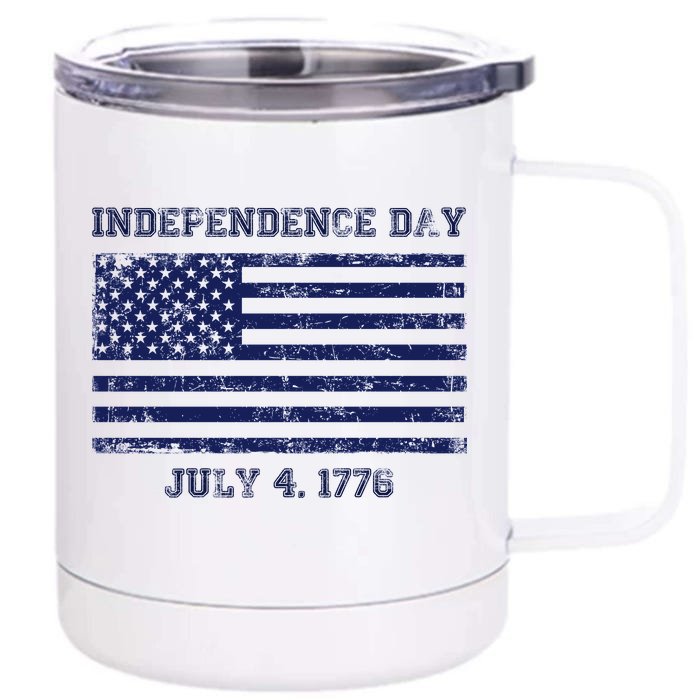 Vintage Independence Day 1776 Front & Back 12oz Stainless Steel Tumbler Cup