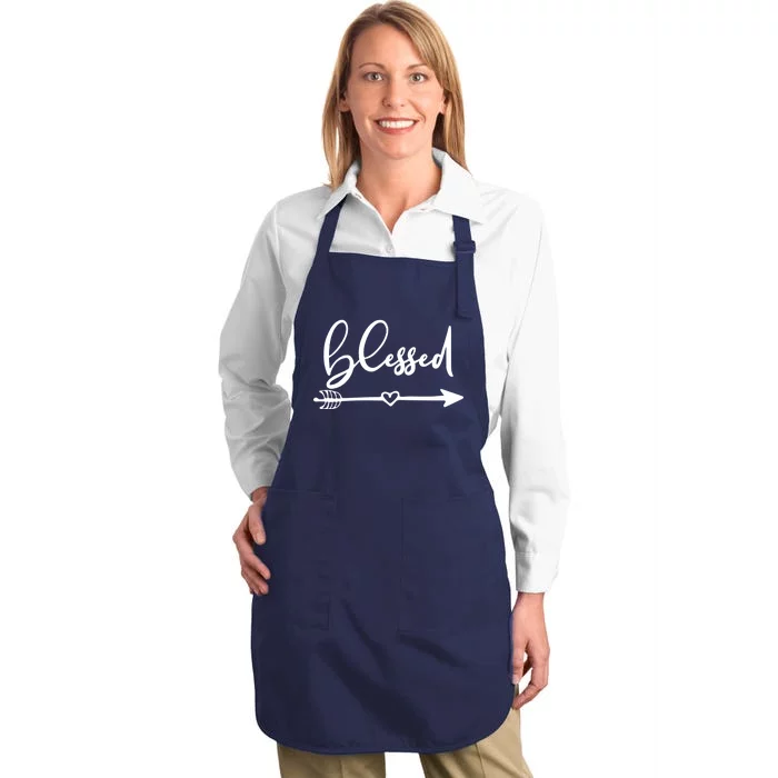 Vintage Inspirational Blessed Full-Length Apron With Pocket