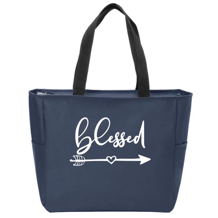 Vintage Inspirational Blessed Zip Tote Bag