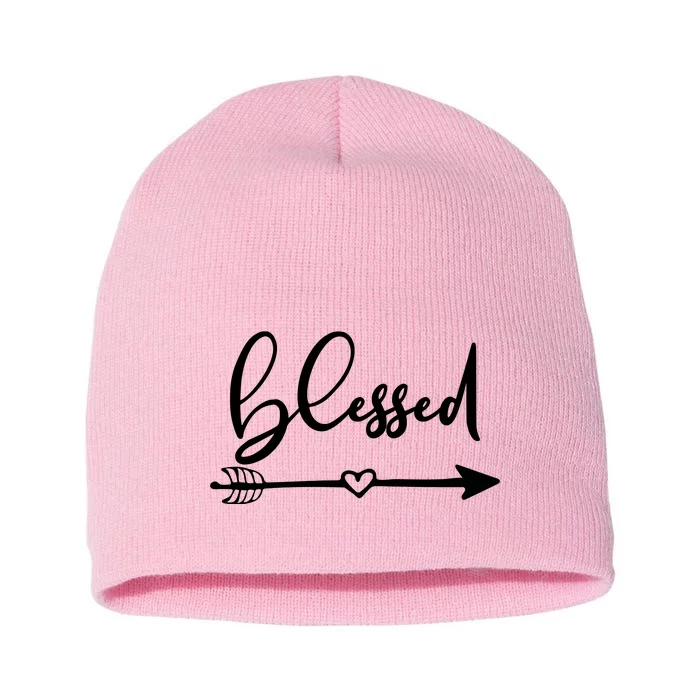 Vintage Inspirational Blessed Short Acrylic Beanie