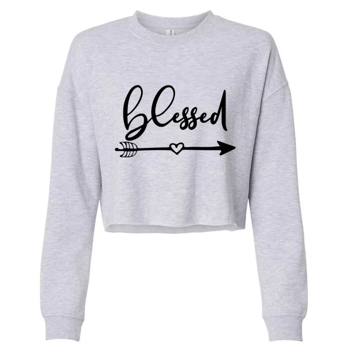 Vintage Inspirational Blessed Cropped Pullover Crew