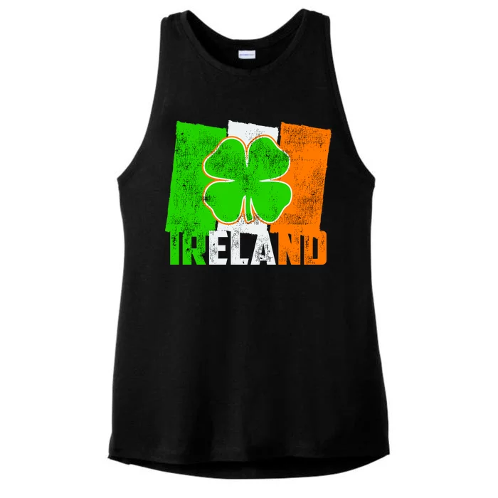 Vintage Ireland Irish Flag St. Patrick's Day Ladies Tri-Blend Wicking Tank