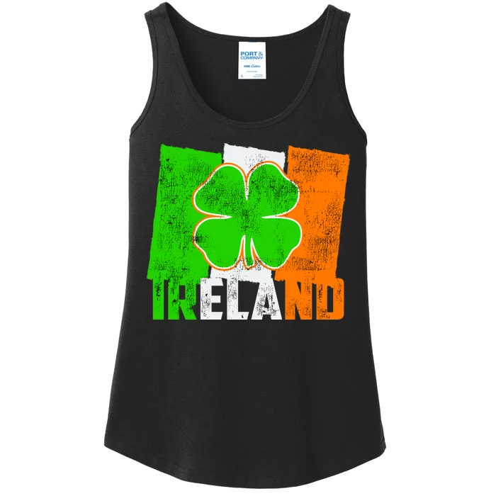 Vintage Ireland Irish Flag St. Patrick's Day Ladies Essential Tank