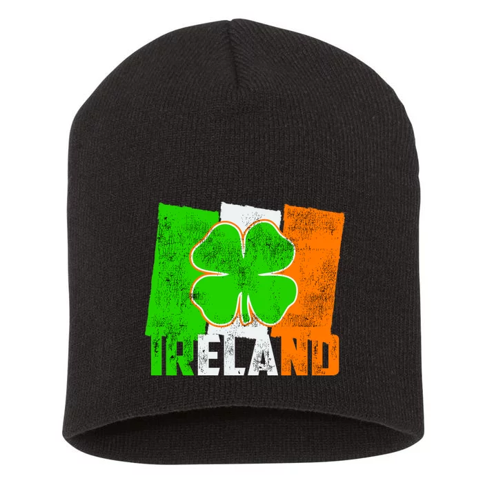 Vintage Ireland Irish Flag St. Patrick's Day Short Acrylic Beanie