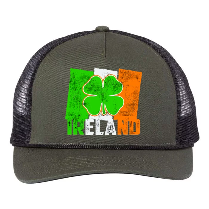 Vintage Ireland Irish Flag St. Patrick's Day Retro Rope Trucker Hat Cap