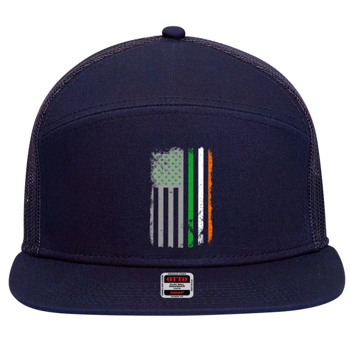 Vintage Irish American Flag 7 Panel Mesh Trucker Snapback Hat