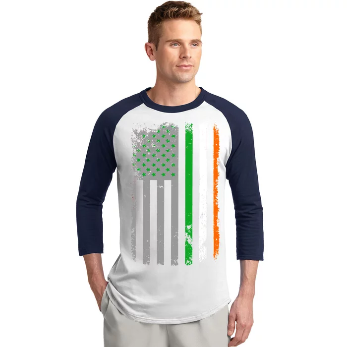 Vintage Irish American Flag Baseball Sleeve Shirt