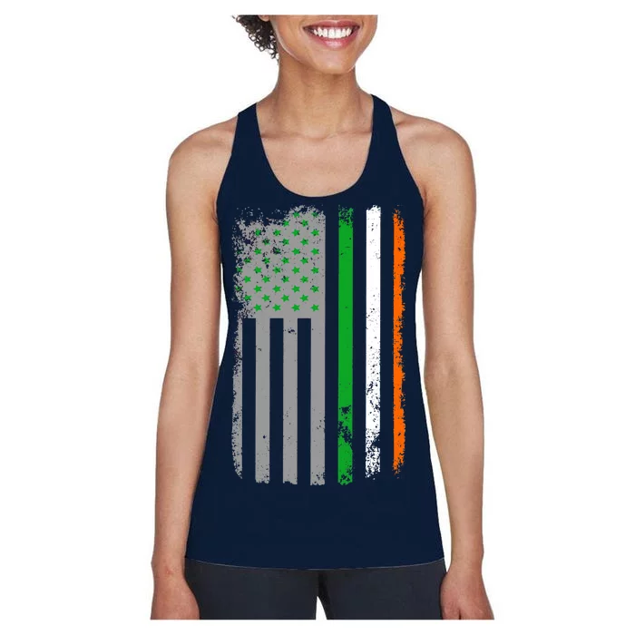 Vintage Irish American Flag Women's Racerback Tank