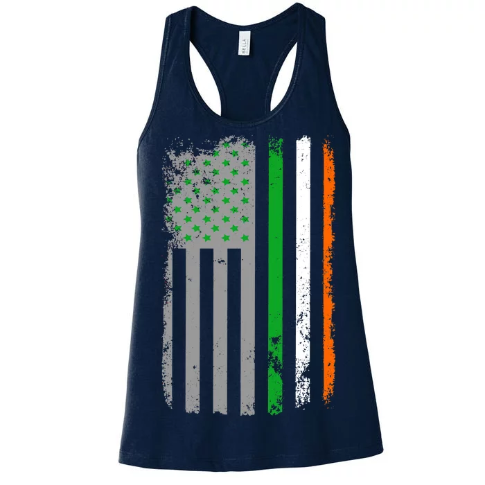 Vintage Irish American Flag Women's Racerback Tank