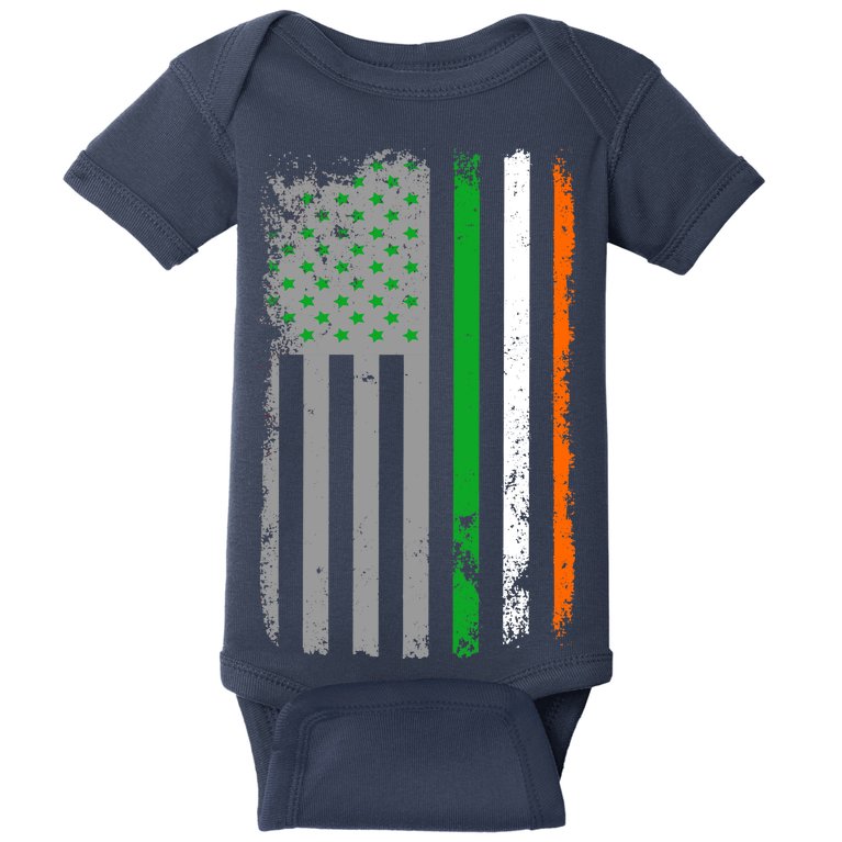 Vintage Irish American Flag Baby Bodysuit
