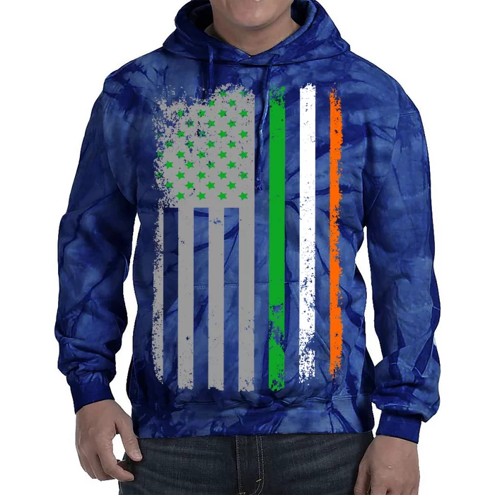 Vintage Irish American Flag Tie Dye Hoodie