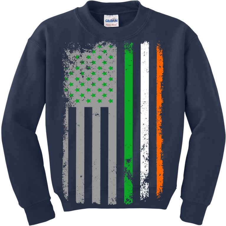 Vintage Irish American Flag Kids Sweatshirt