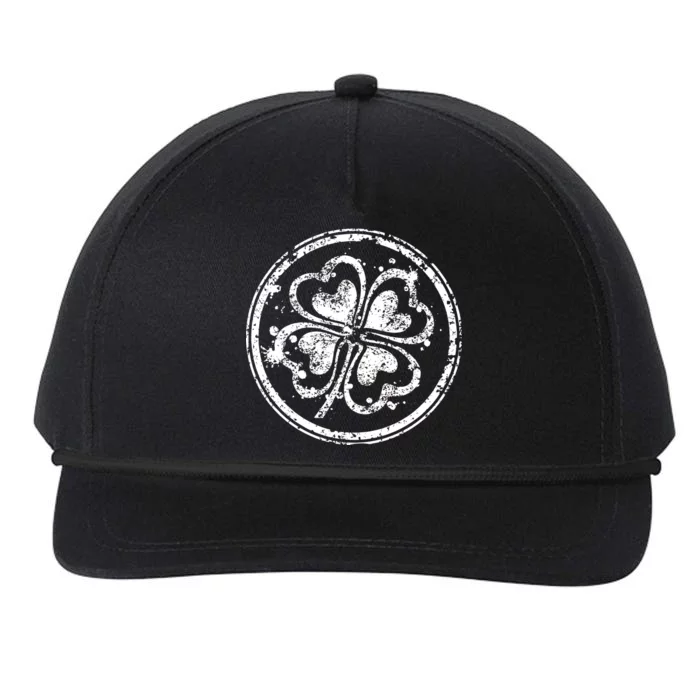 Vintage Irish Clover Cloverleaf Snapback Five-Panel Rope Hat