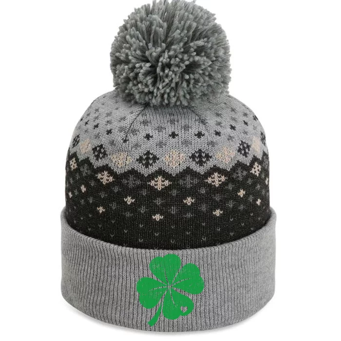 Vintage Irish Clover Heart The Baniff Cuffed Pom Beanie