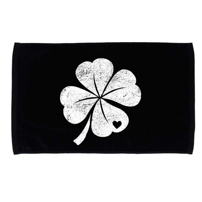 Vintage Irish Clover Heart Microfiber Hand Towel