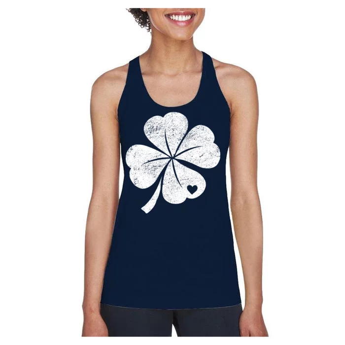 Vintage Irish Clover Heart Women's Racerback Tank