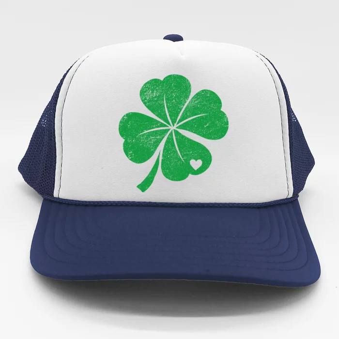 Vintage Irish Clover Heart Trucker Hat