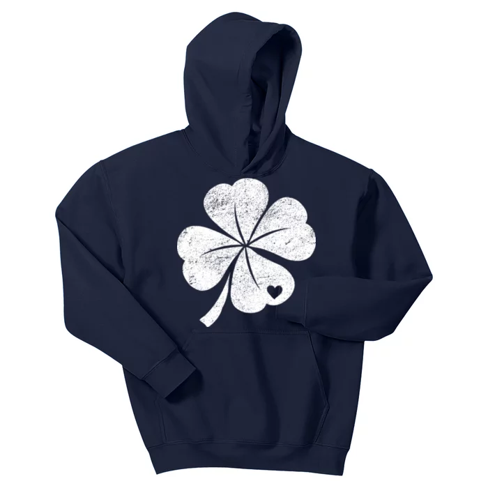 Vintage Irish Clover Heart Kids Hoodie