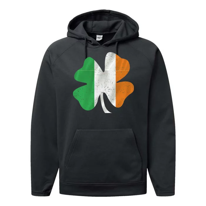 Vintage Irish Cover Ireland Flag Performance Fleece Hoodie