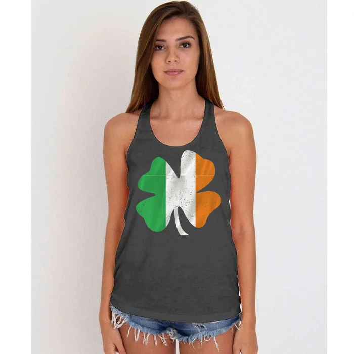 Vintage Irish Cover Ireland Flag Women's Knotted Racerback Tank