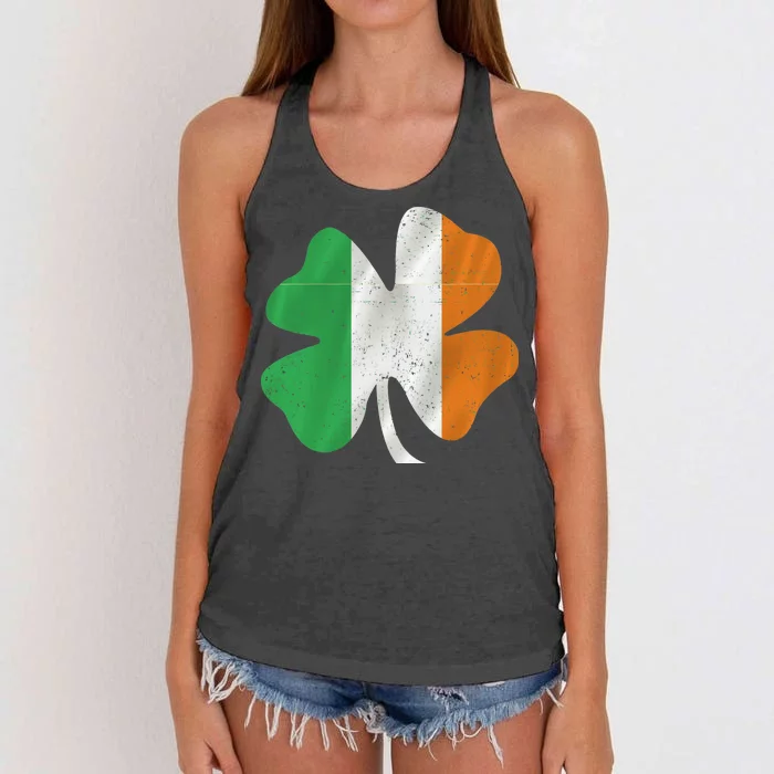 Vintage Irish Cover Ireland Flag Women's Knotted Racerback Tank