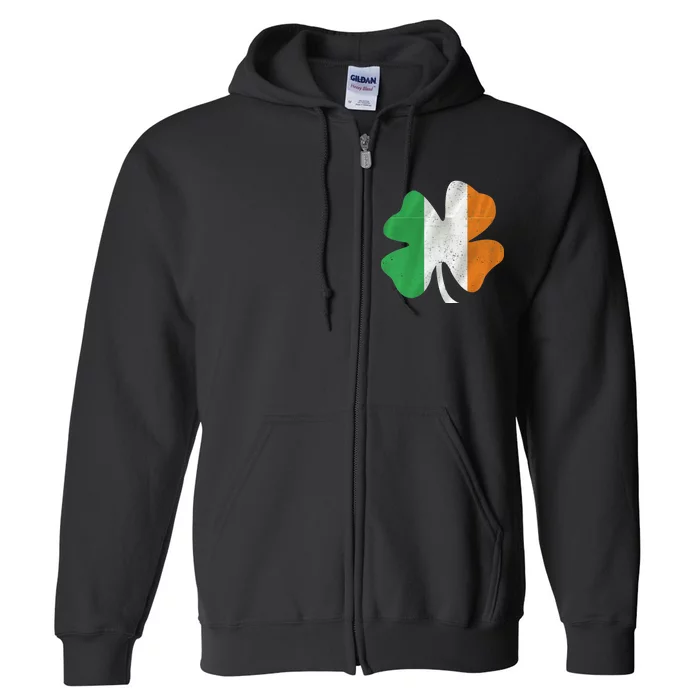 Vintage Irish Cover Ireland Flag Full Zip Hoodie