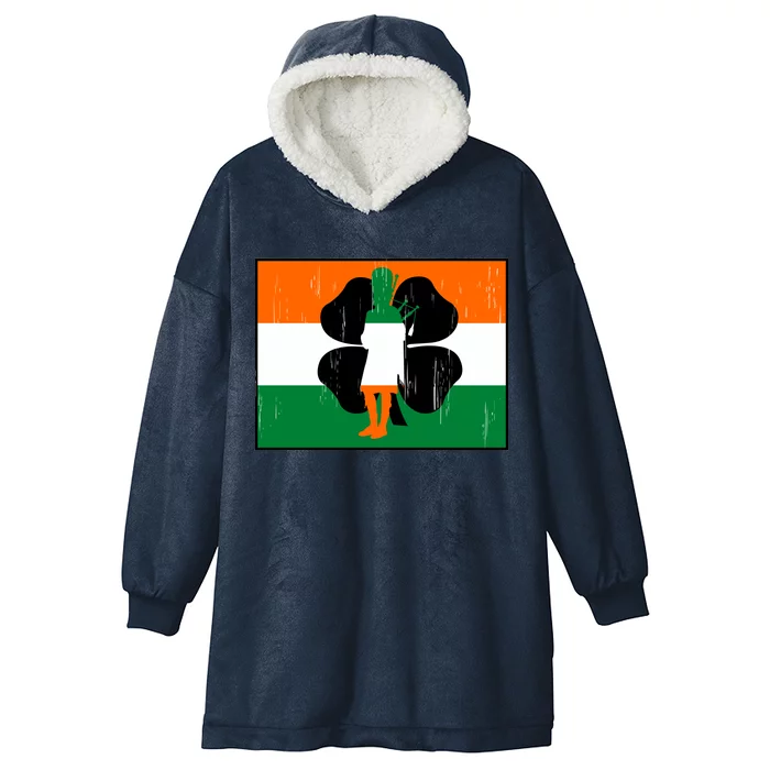 Vintage Irish Flag Of Ireland Hooded Wearable Blanket