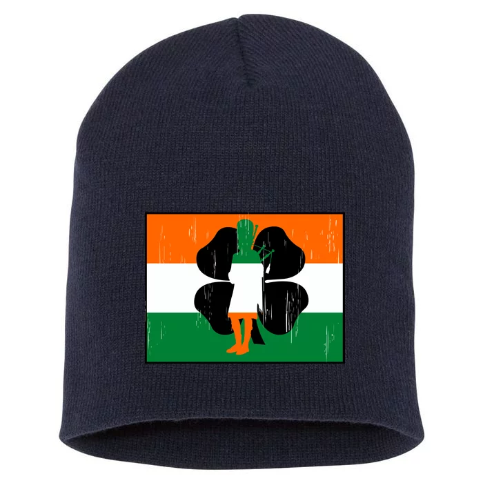 Vintage Irish Flag Of Ireland Short Acrylic Beanie