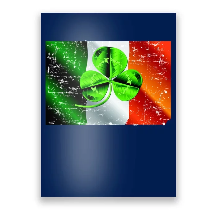 Vintage Irish Flag of Ireland Clover St. Patrick's Day Poster