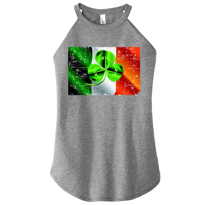 Vintage Irish Flag of Ireland Clover St. Patrick's Day Women’s Perfect Tri Rocker Tank