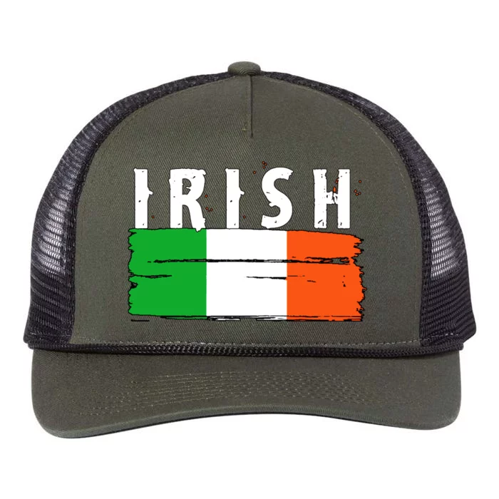 Vintage Irish Ireland Flag Retro Rope Trucker Hat Cap