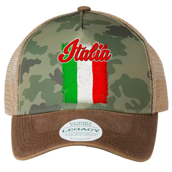 Vintage Italia Flag Legacy Tie Dye Trucker Hat