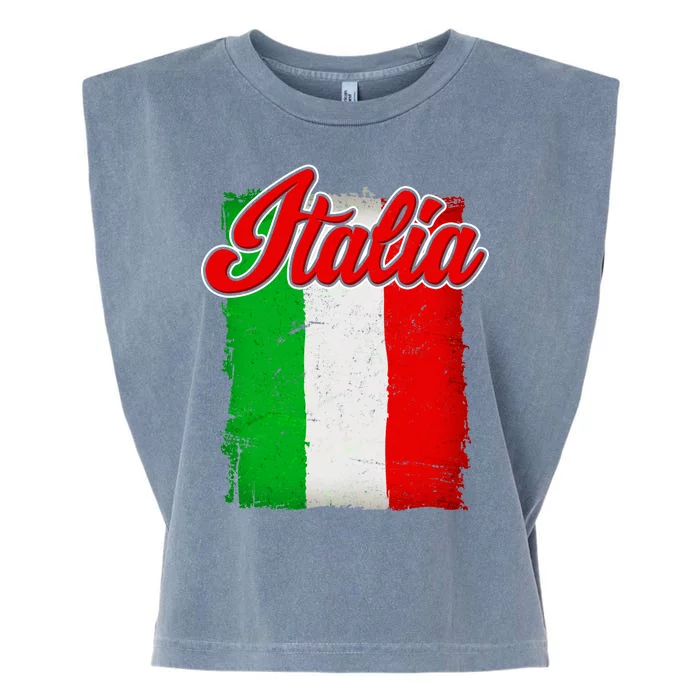 Vintage Italia Flag Garment-Dyed Women's Muscle Tee