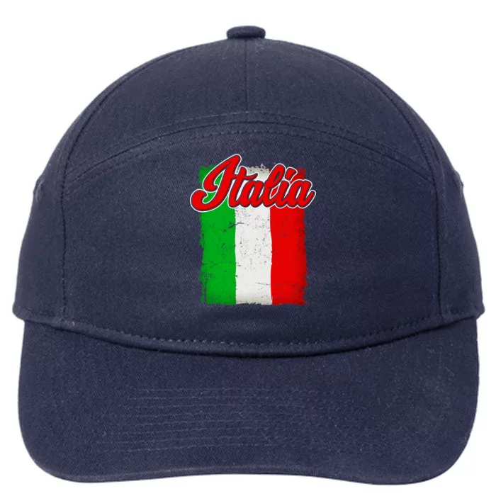 Vintage Italia Flag 7-Panel Snapback Hat