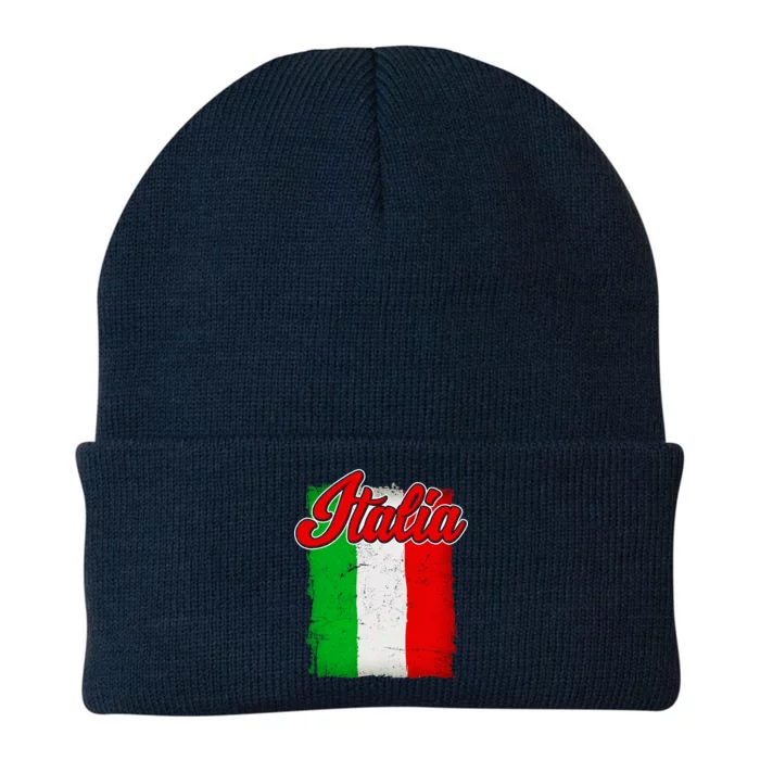 Vintage Italia Flag Knit Cap Winter Beanie