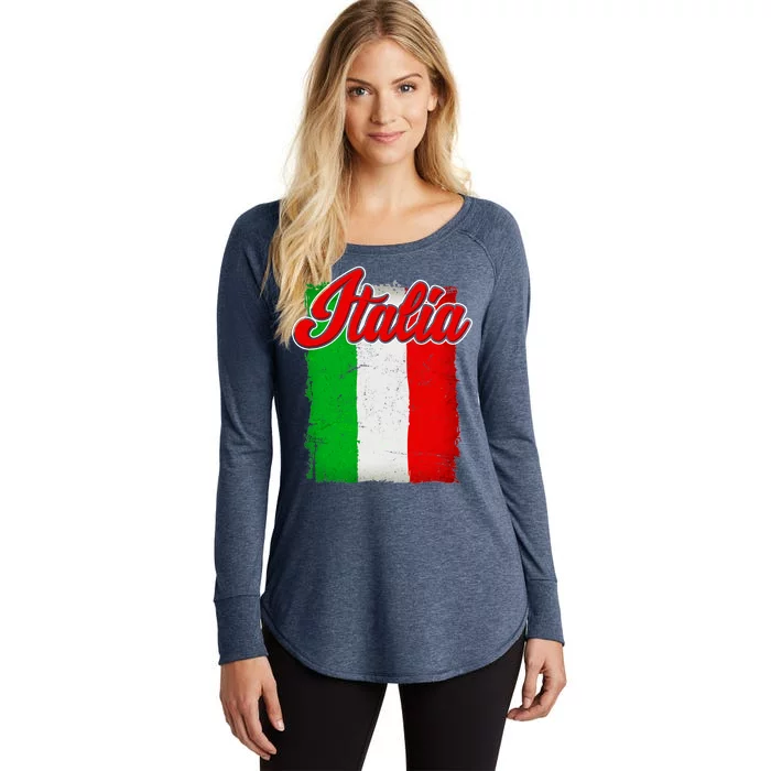 Vintage Italia Flag Women's Perfect Tri Tunic Long Sleeve Shirt