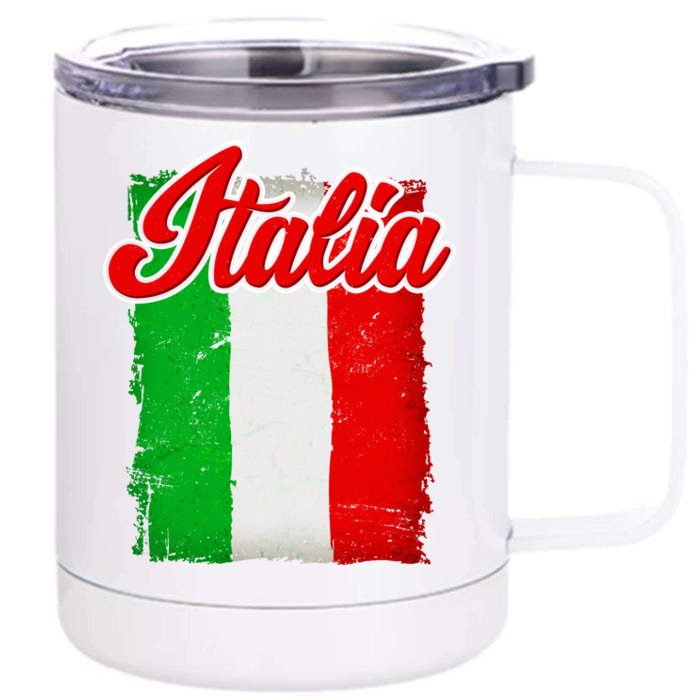 Vintage Italia Flag Front & Back 12oz Stainless Steel Tumbler Cup