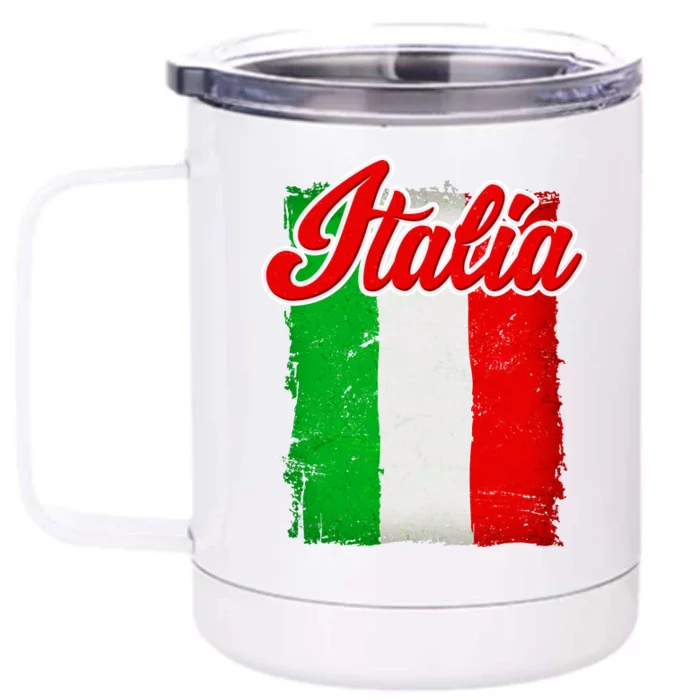 Vintage Italia Flag Front & Back 12oz Stainless Steel Tumbler Cup