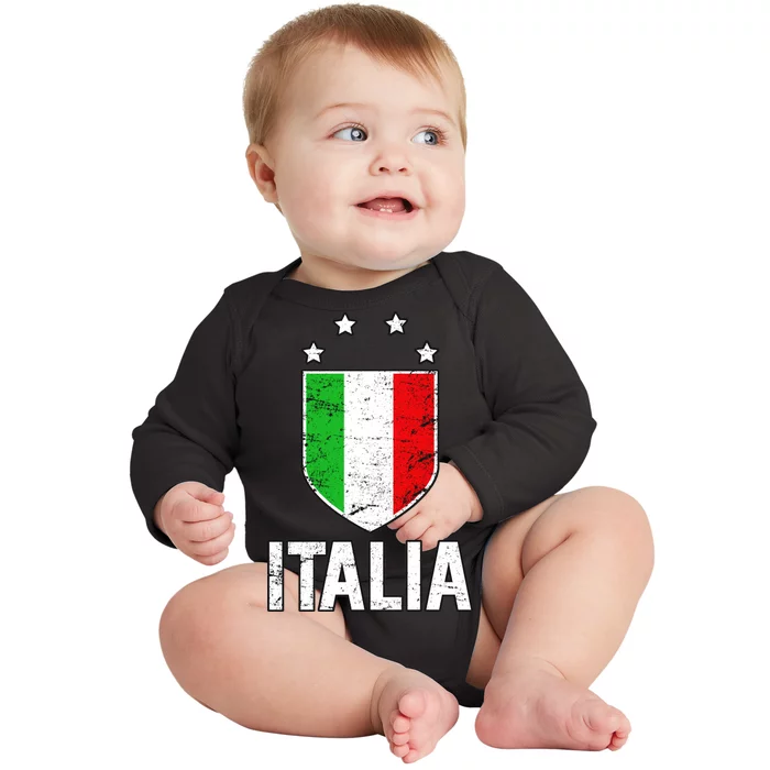 Vintage Italia Shield Crest Baby Long Sleeve Bodysuit