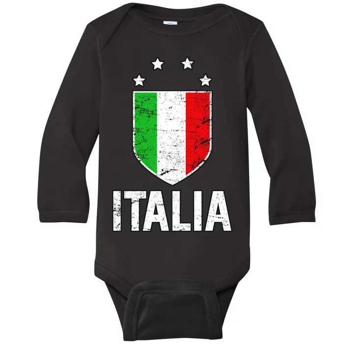 Vintage Italia Shield Crest Baby Long Sleeve Bodysuit